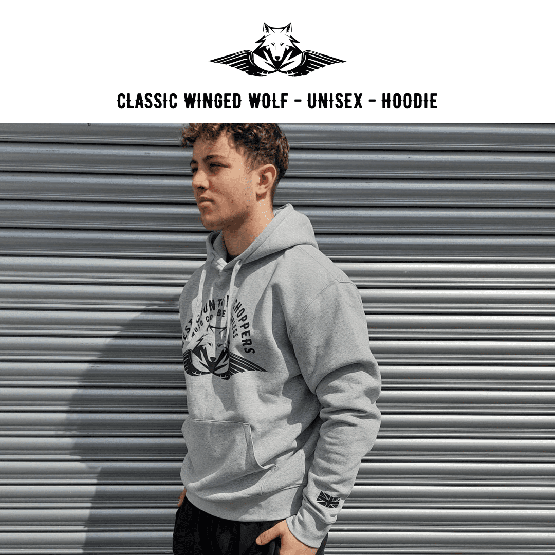 Winged Wolf - Hoodie - Grey