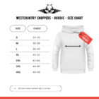Westcountry Choppers Hoodie Size Chart